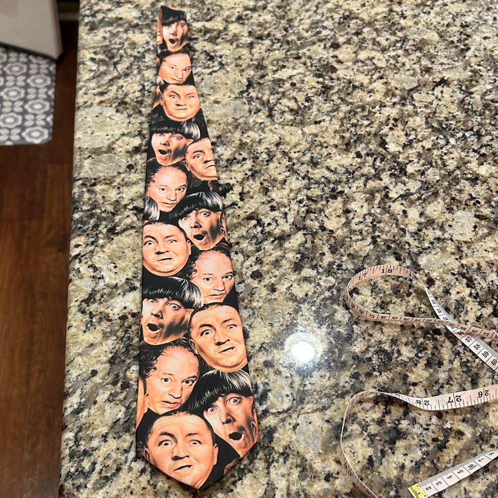 WallyWear Brand Unique Three Stooges Novelty Men’s Tie with Faces Design
